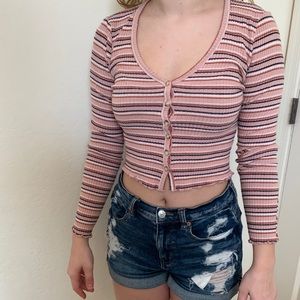 long sleeve crop top